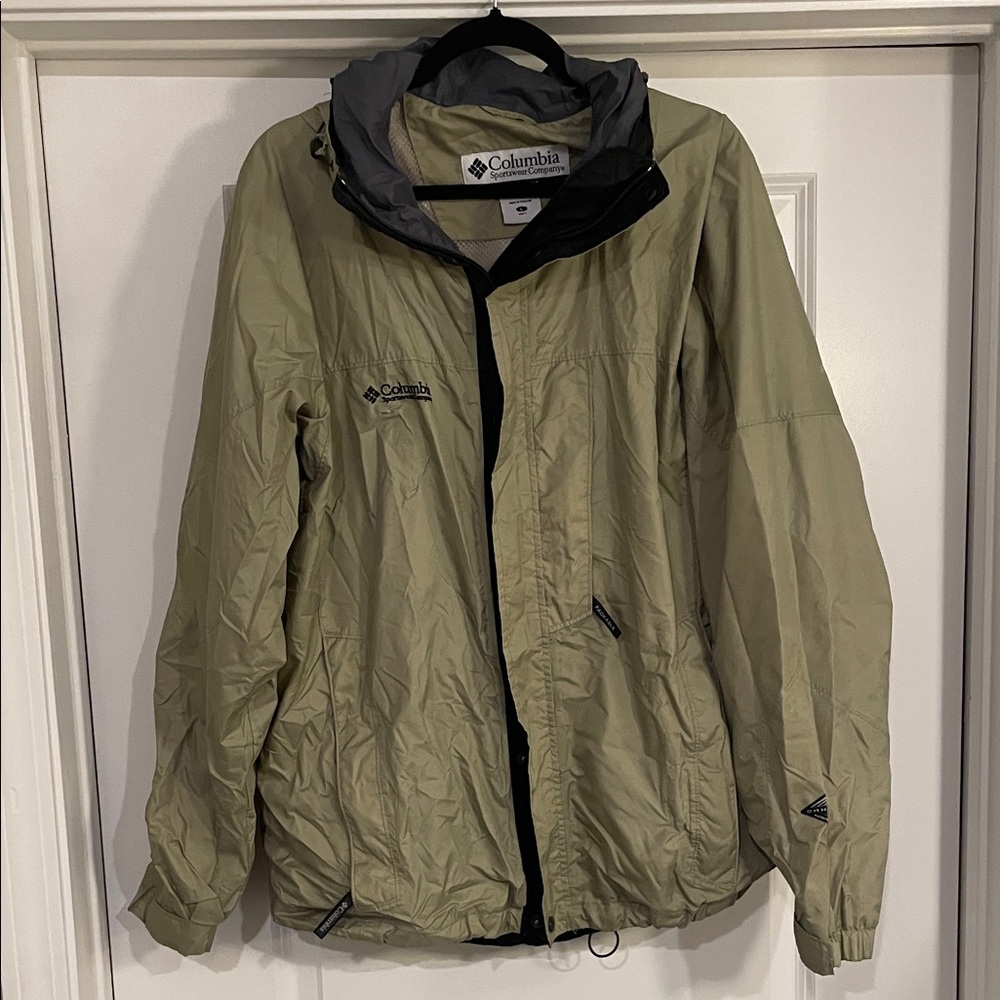 Vintage Columbia Omni-Tech Sage Green Rain Jacket Hood